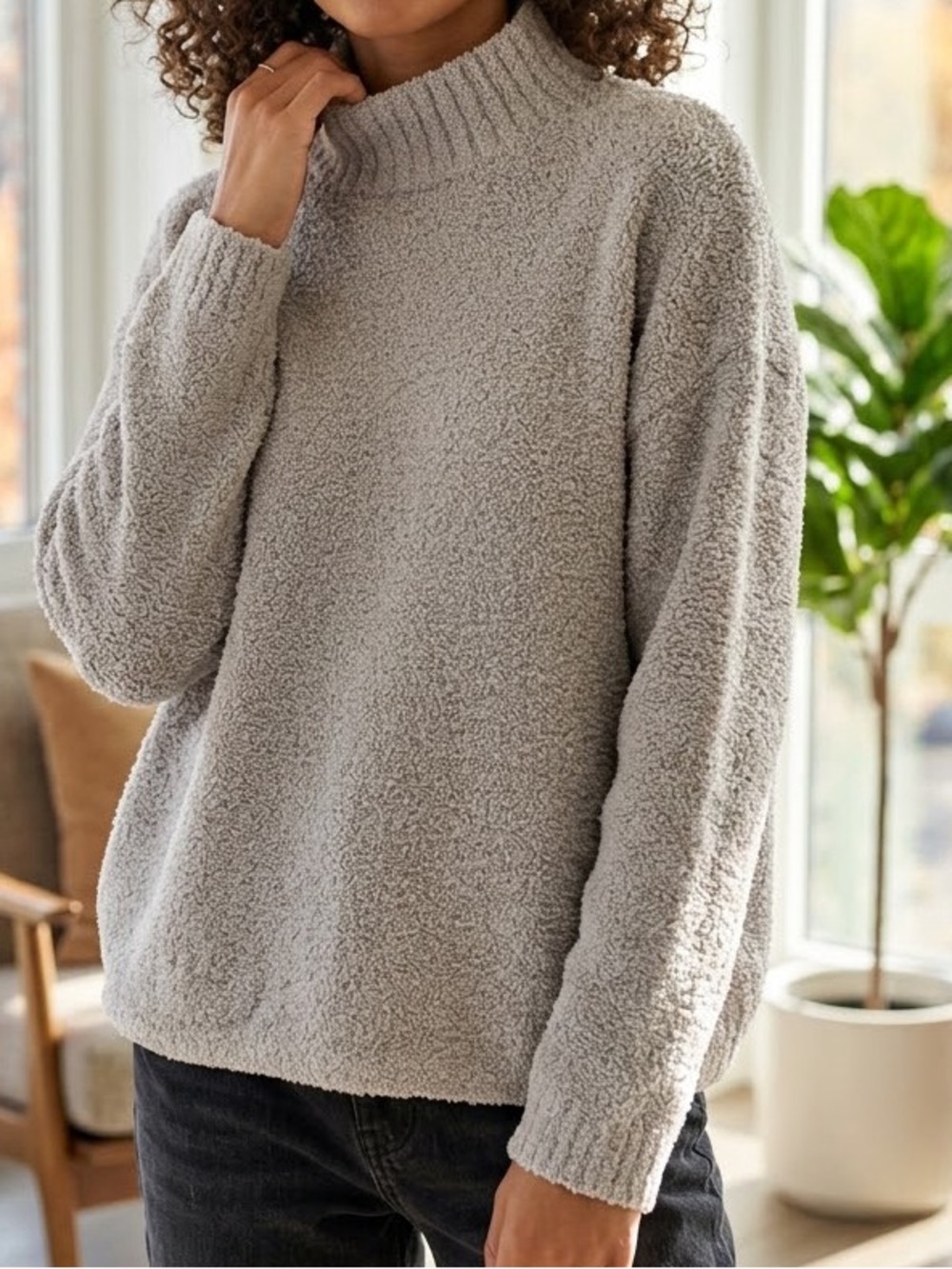Uniqlo Cozy Oversized Mock Neck Sweater